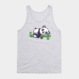 Cute Panda Sleeping On Bamboo Tree Cartoon Tank Top